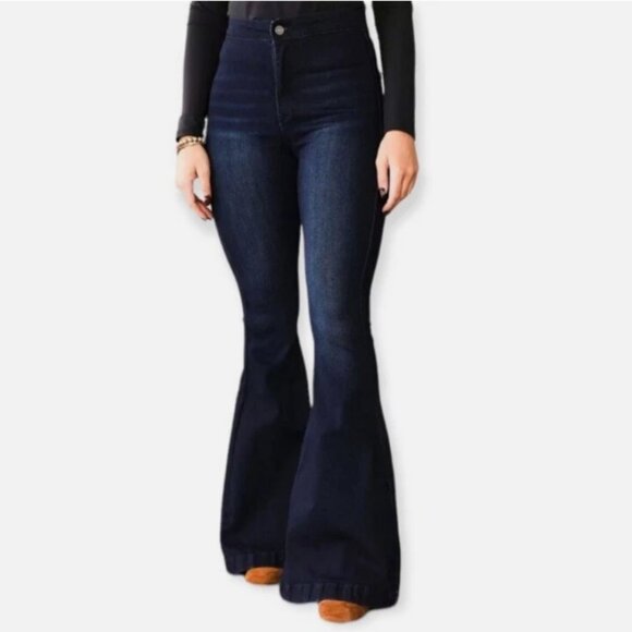 KanCan Ultra High Rise Bell Bottom / Extreme Flare Jeans Size 11/29x33 - Picture 1 of 5